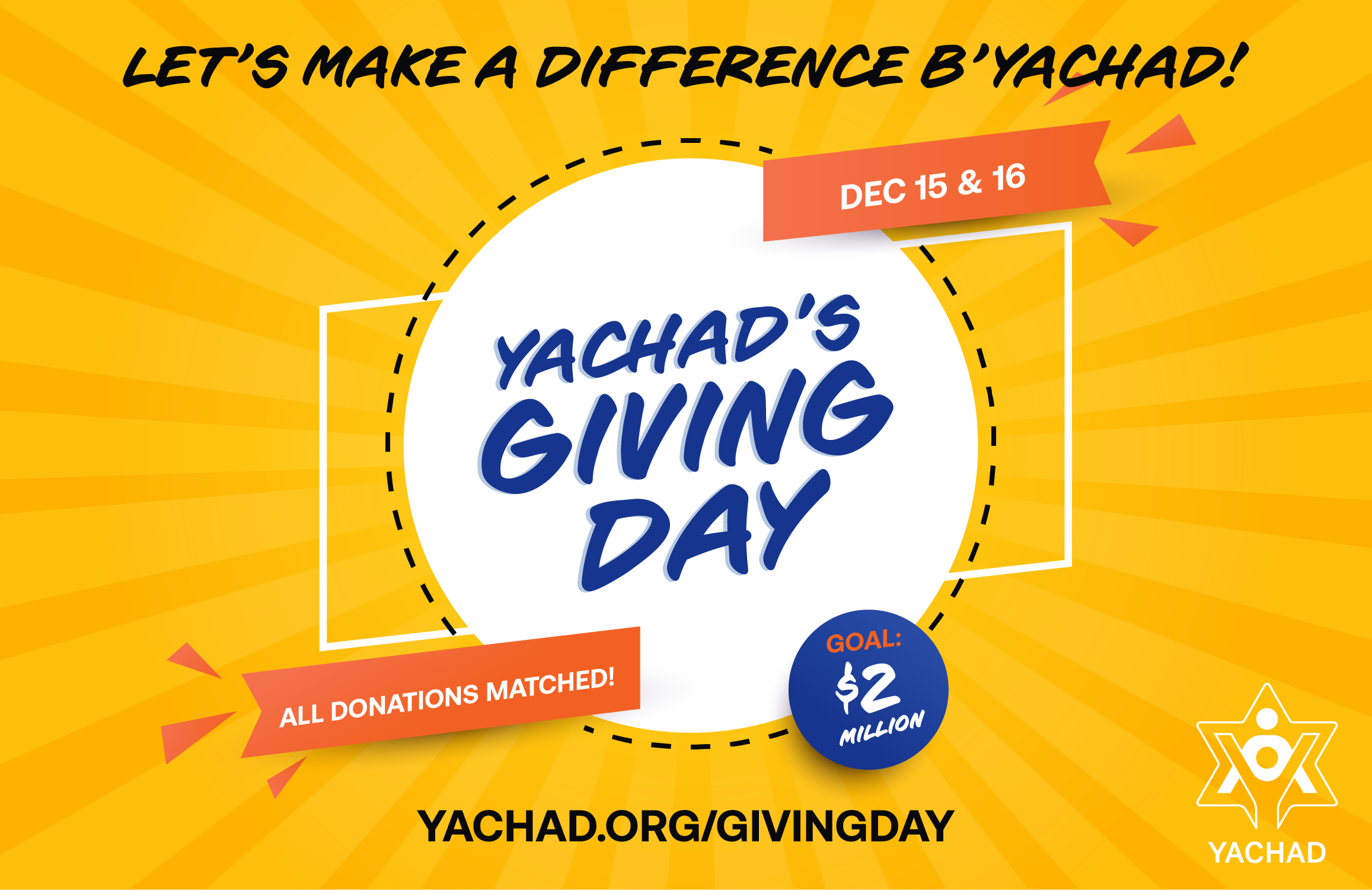 Yachad Giving Day Aiming for 2 Million Target Yachad